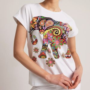 T-shirt λευκό "elephant"