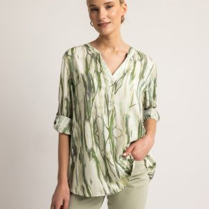 Πουκαμίσα με εμπριμέ σχέδια lime