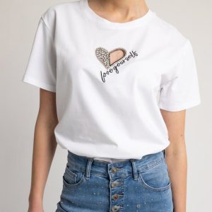 T-Shirt με κέντημα καρδιά