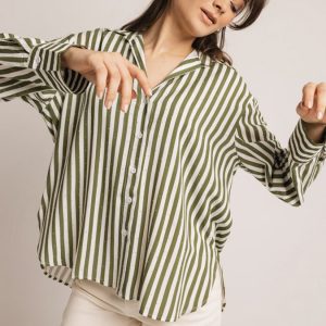 Χακί πουκάμισο με στρας