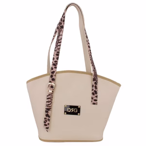 De Raggi Γυναικεία τσάντα Animal Print Shouler Tote Bag μπεζ