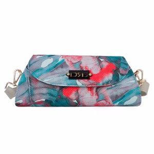 De Raggi γυναικεία τσάντα floral μπλε