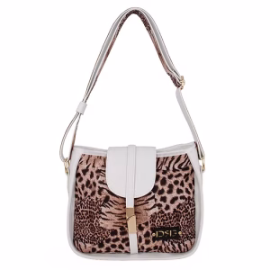 De Raggi Γυναικεία τσάντα Animal Print whith Flap - Shoulder and Crossbody άσπρη