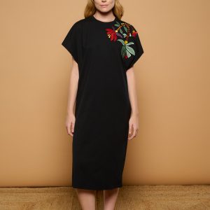 Minueto μαύρο Boho φόρεμα